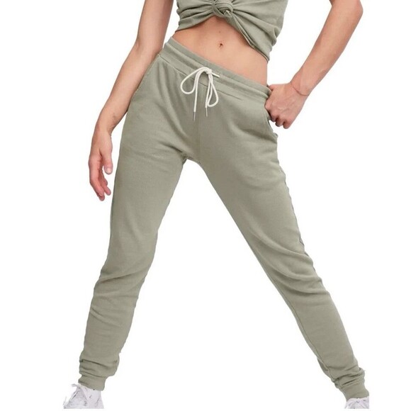 MATE‎ THE LABEL WOMEN'S PLUS SAGE GREEN ORGANIC COTTON TERRY JOGGERS SZ 3X NWT - Picture 2 of 6